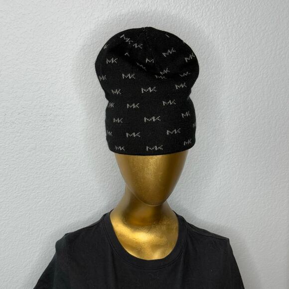 Michael Michael Kors Major Mk Repeating Logo Knit Beanie - Picture 1 of 5